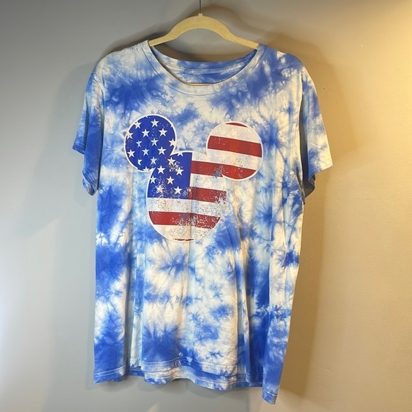 Disney Tops - American tye dye Mickey tee shirt